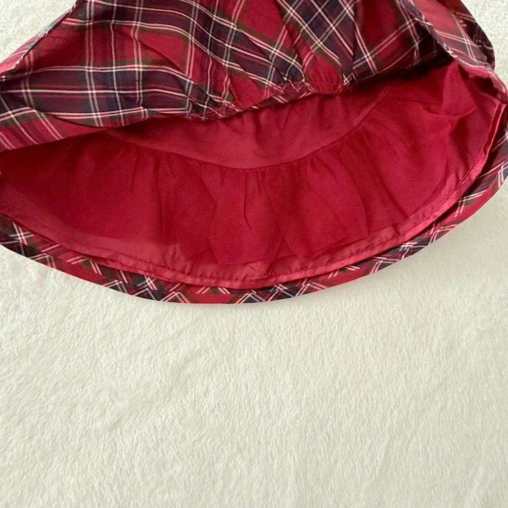 Gymboree Girls Plaid Ruffle Skirt Red Holiday Tartan Bow‎ Size 5T